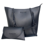 Ladies Hand Bag with Wristlet Wallet, Black
